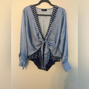Zara blue striped bodysuit